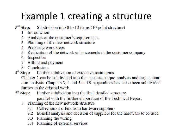 Example 1 creating a structure 