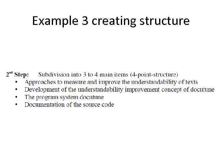 Example 3 creating structure 