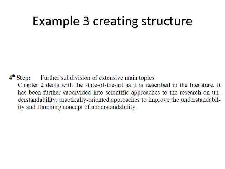 Example 3 creating structure 