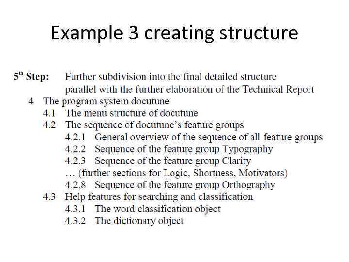 Example 3 creating structure 