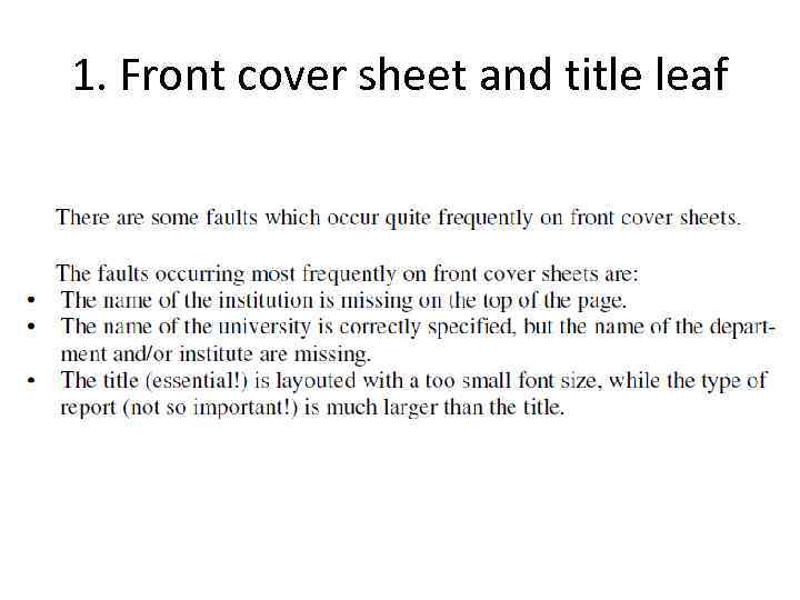 1. Front cover sheet and title leaf 