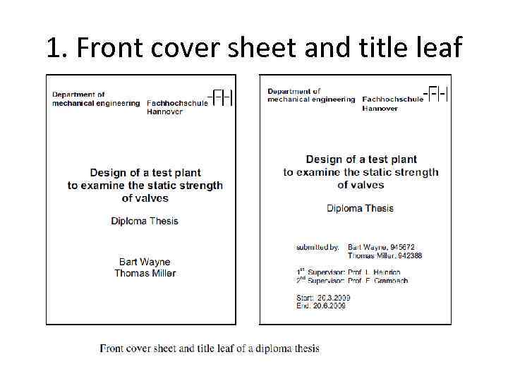 1. Front cover sheet and title leaf 