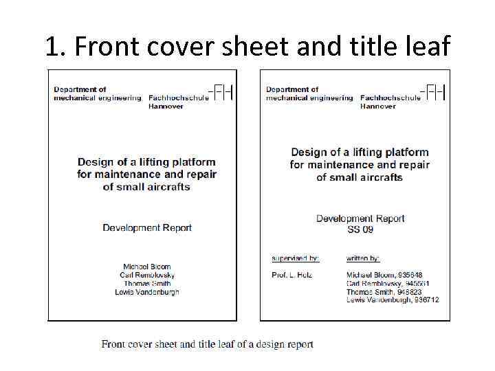 1. Front cover sheet and title leaf 