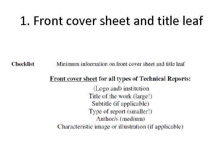 1. Front cover sheet and title leaf 