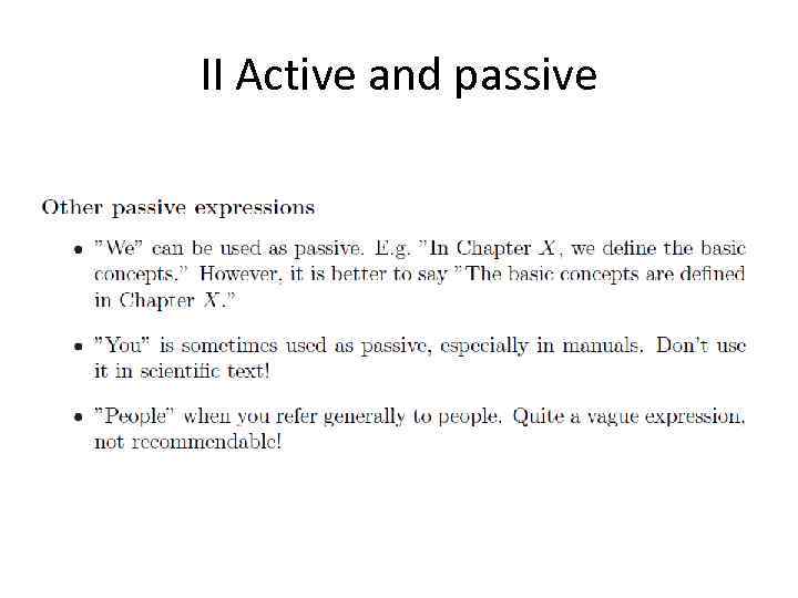 II Active and passive 