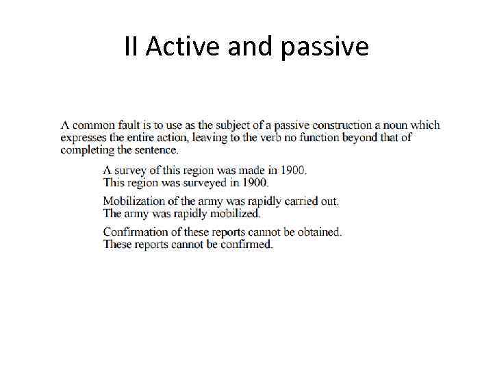 II Active and passive 