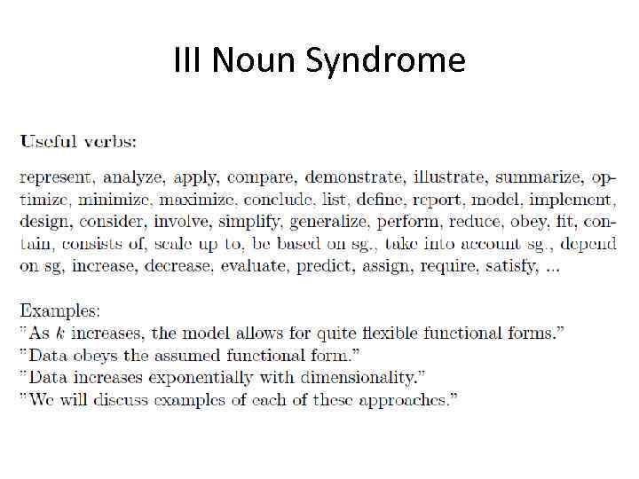 III Noun Syndrome 