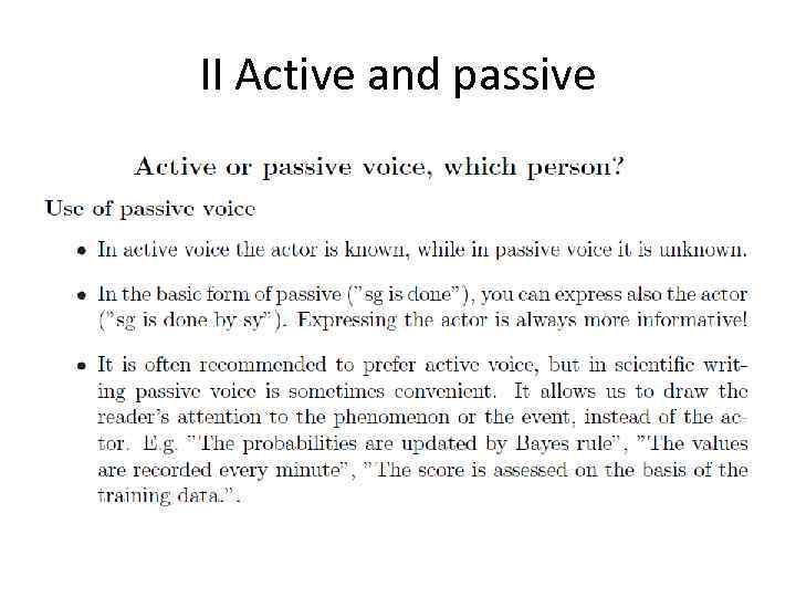 II Active and passive 