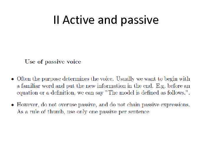 II Active and passive 