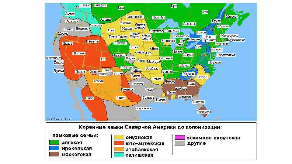 Карта языков северной америки