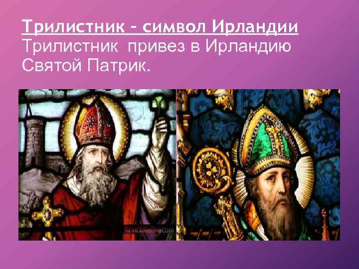 Трилистник – символ Ирландии Трилистник привез в Ирландию Святой Патрик. 
