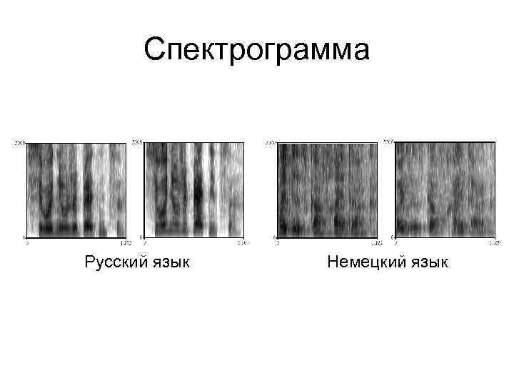 Спектрограмма Русский язык Немецкий язык 