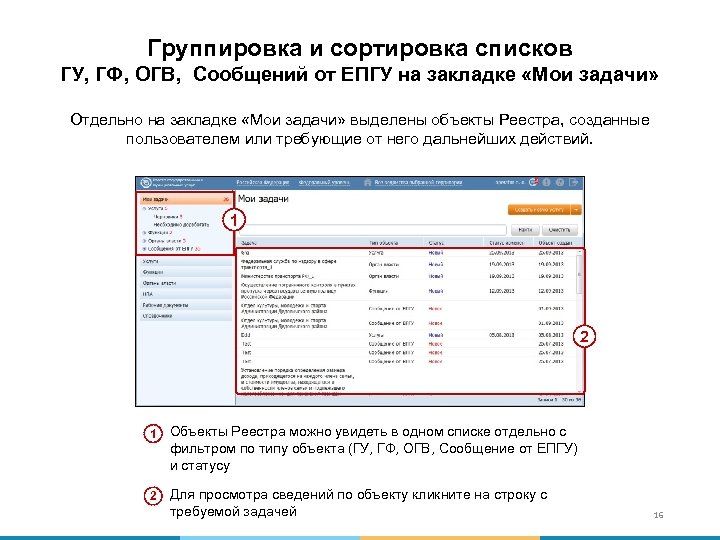 Передано на выдачу в огв статус. Сортировка списка.