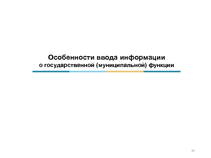 Особенности ввода информации о государственной (муниципальной) функции 95 