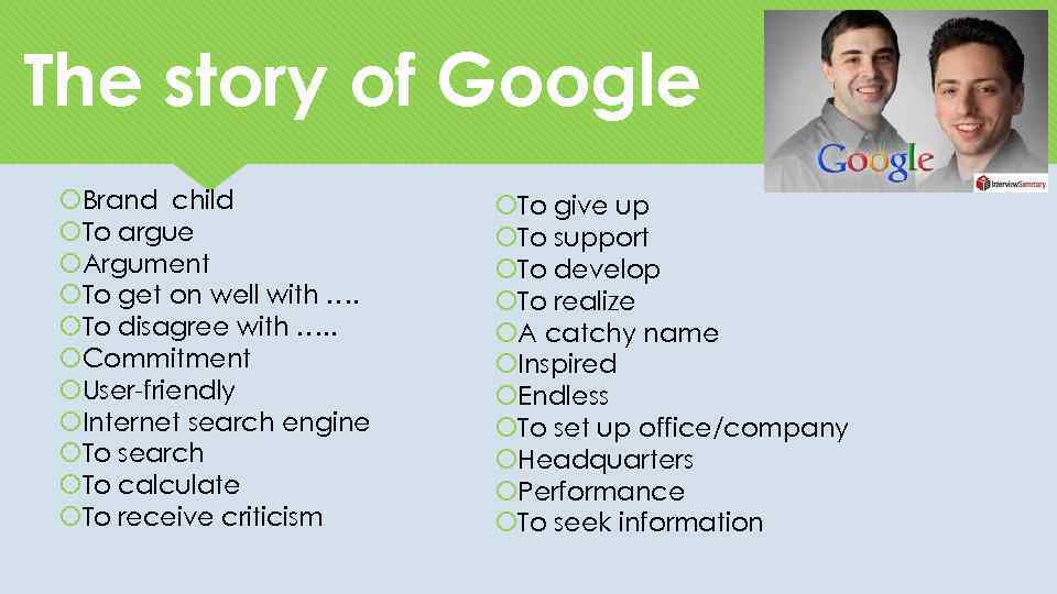 The story of Google Brand child To argue Argument To get on well with