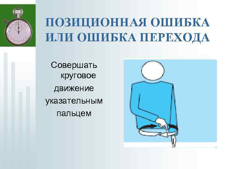 ПОЗИЦИОННАЯ ОШИБКА ИЛИ ОШИБКА ПЕРЕХОДА Совершать круговое движение указательным пальцем 