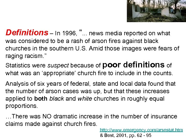 Definitions – In 1996, “. . . news media reported on what was considered