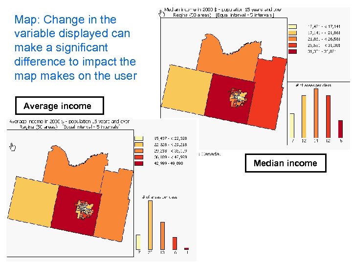 Map: Change in the variable displayed can make a significant difference to impact the