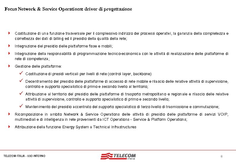 MIL-SIB 080 -30112006 -35593/NG Focus Network & Service Operations: driver di progettazione 4 Costituzione