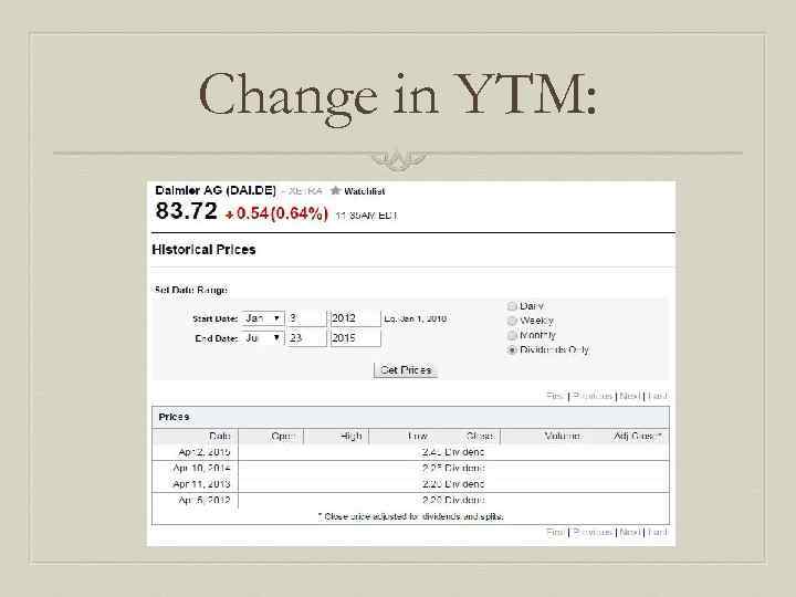 Change in YTM: 