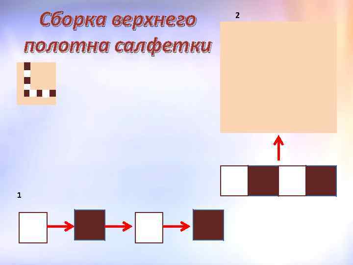 Сборка верхнего полотна салфетки 1 2 