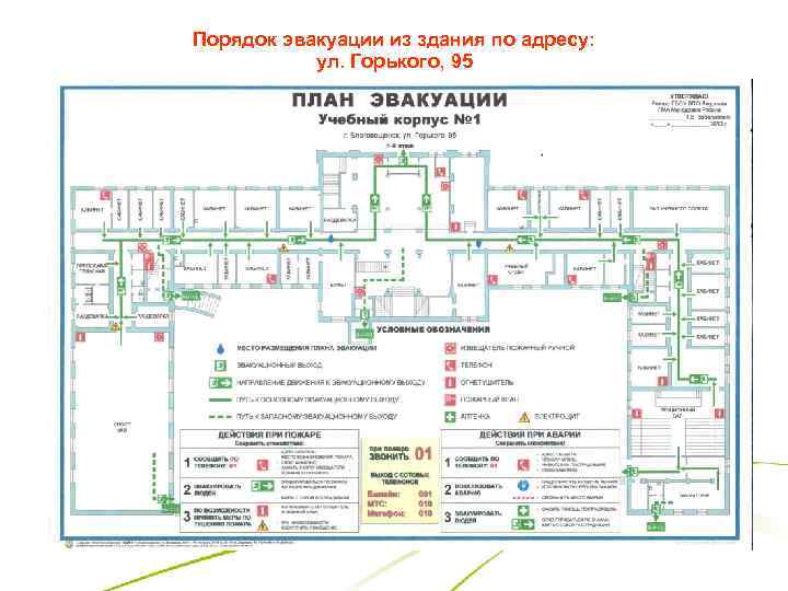 Порядок эвакуации из здания по адресу: ул. Горького, 95 12 