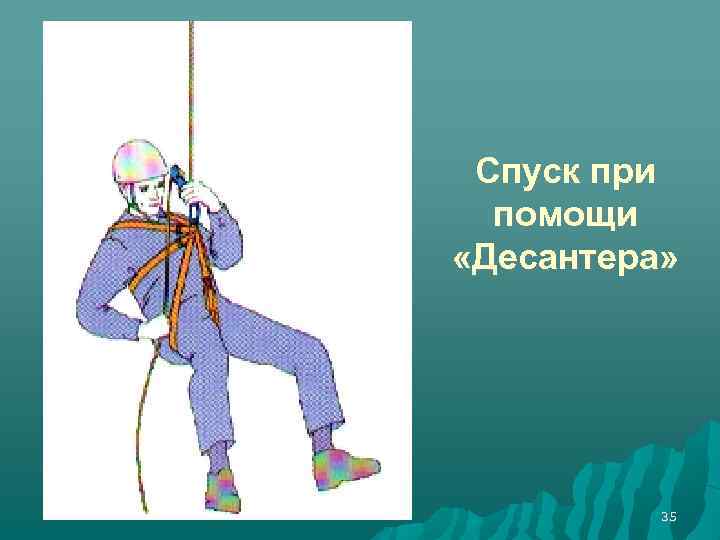 Спуск при помощи «Десантера» 35 