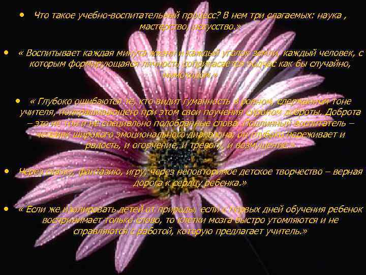  • Что такое учебно-воспитательный процесс? В нем три слагаемых: наука , мастерство, искусство.