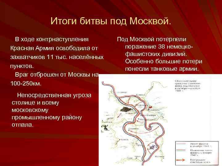 Итоги битвы под Москвой. В ходе контрнаступления Красная Армия освободила от захватчиков 11 тыс.