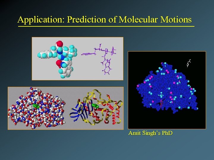 Application: Prediction of Molecular Motions Amit Singh’s Ph. D 