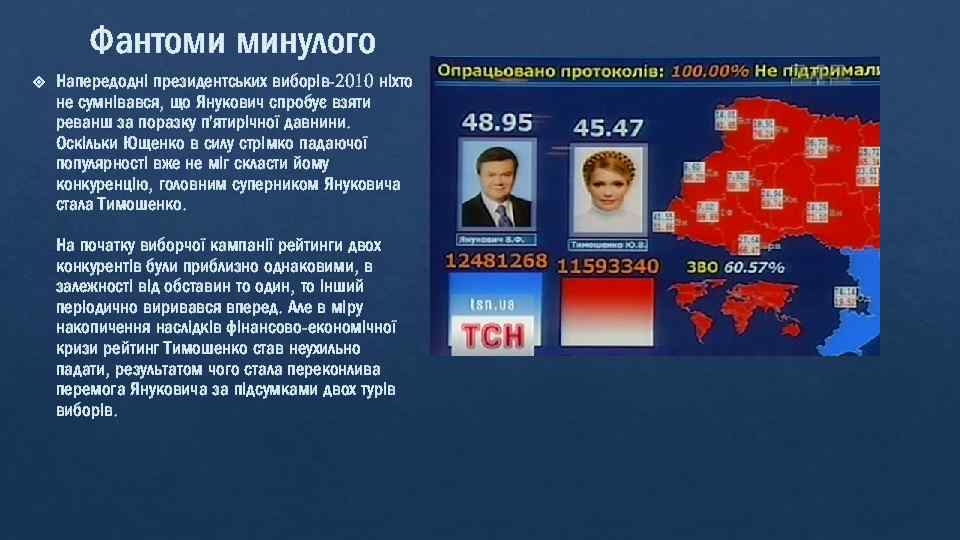 Фантоми минулого Напередодні президентських виборів-2010 ніхто не сумнівався, що Янукович спробує взяти реванш за