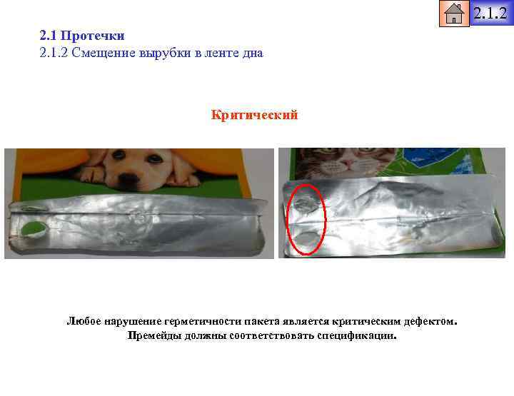 2. 1. 2 2. 1 Протечки 2. 1. 2 Смещение вырубки в ленте дна