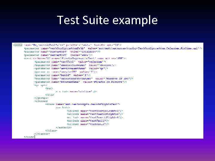 Test Suite example 