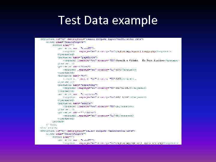 Test Data example 