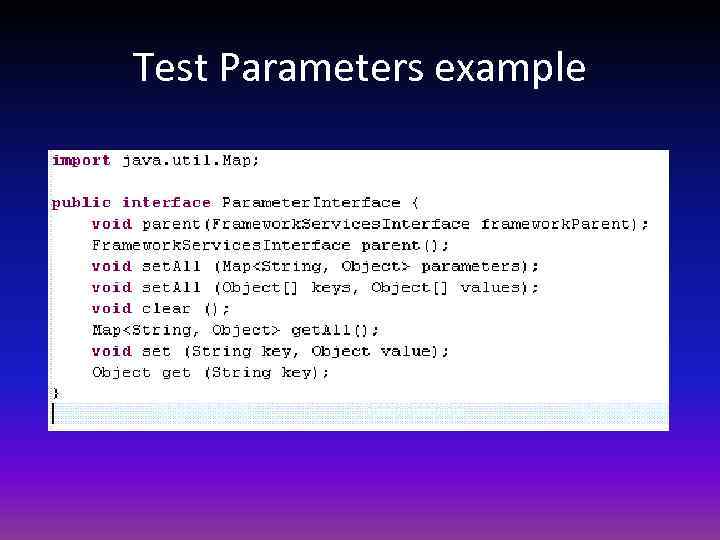 Test Parameters example 