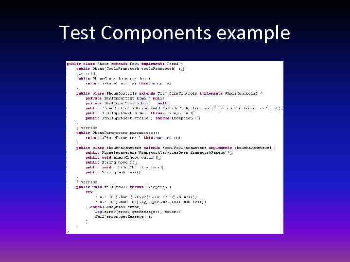 Test Components example 