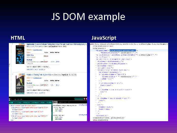 JS DOM example HTML Java. Script 