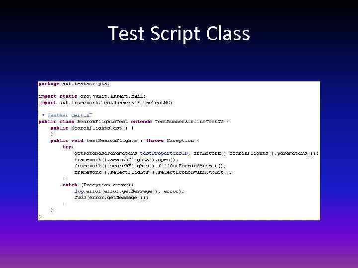 Test Script Class 