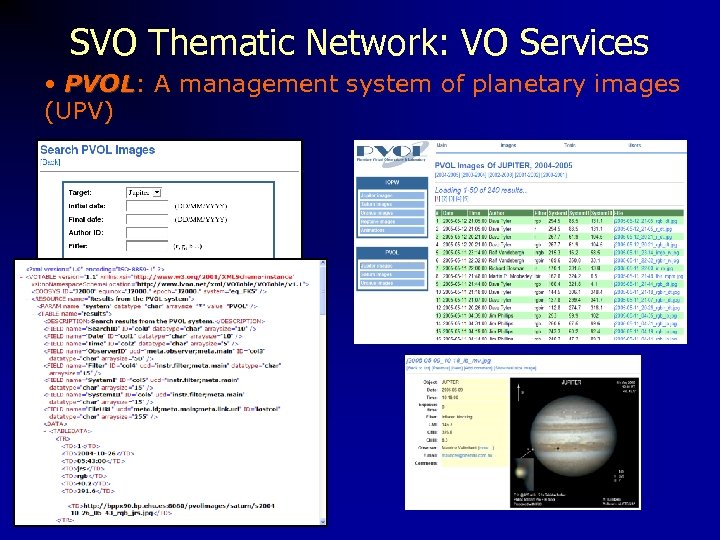 SVO Thematic Network: VO Services • PVOL: A management system of planetary images PVOL