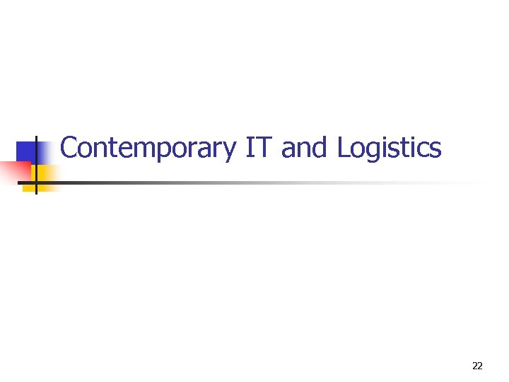 Contemporary IT and Logistics 22 