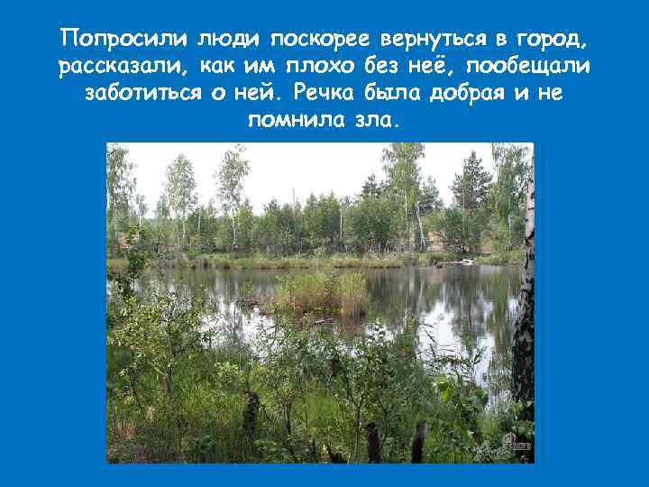 Попросили люди поскорее вернуться в город, рассказали, как им плохо без неё, пообещали заботиться