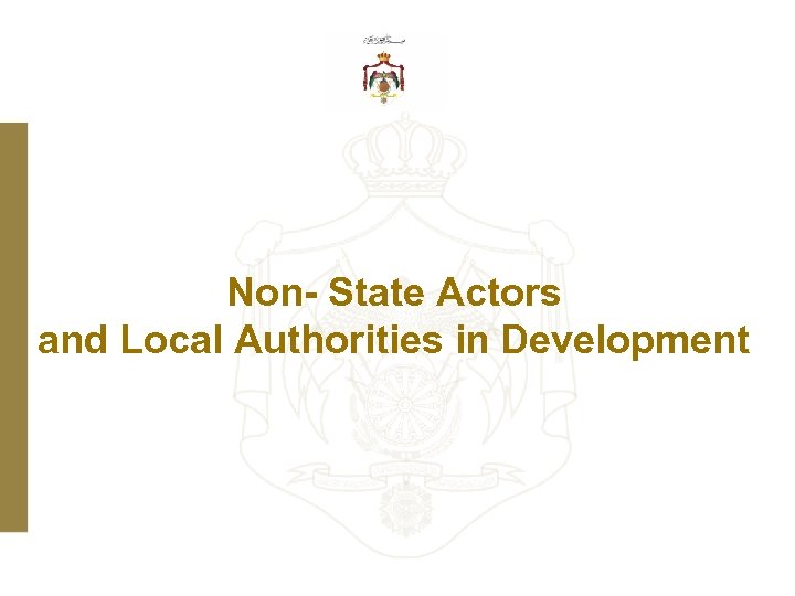 Non- State Actors and Local Authorities in Development 