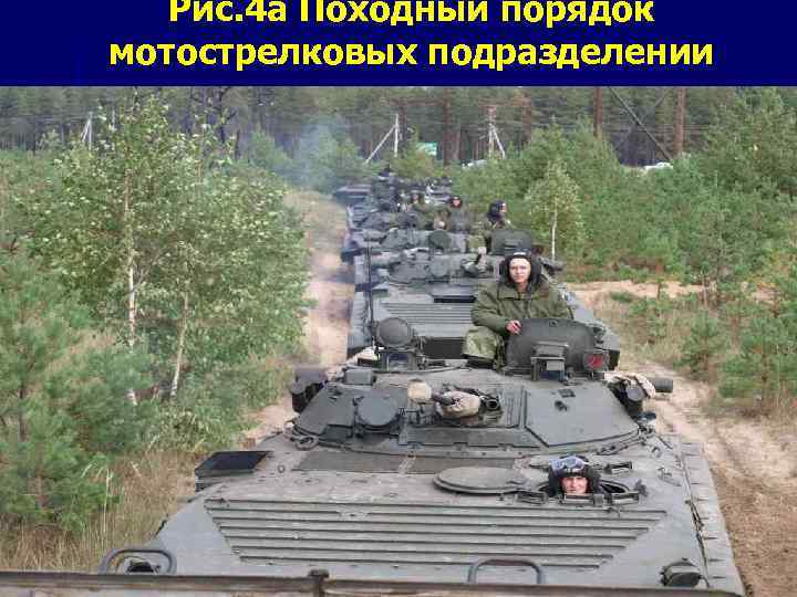 Рис. 4 а Походный порядок мотострелковых подразделении 