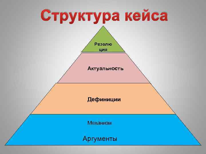 Структура кейса Резолю ция Актуальность Дефиниции Механизм Аргументы 