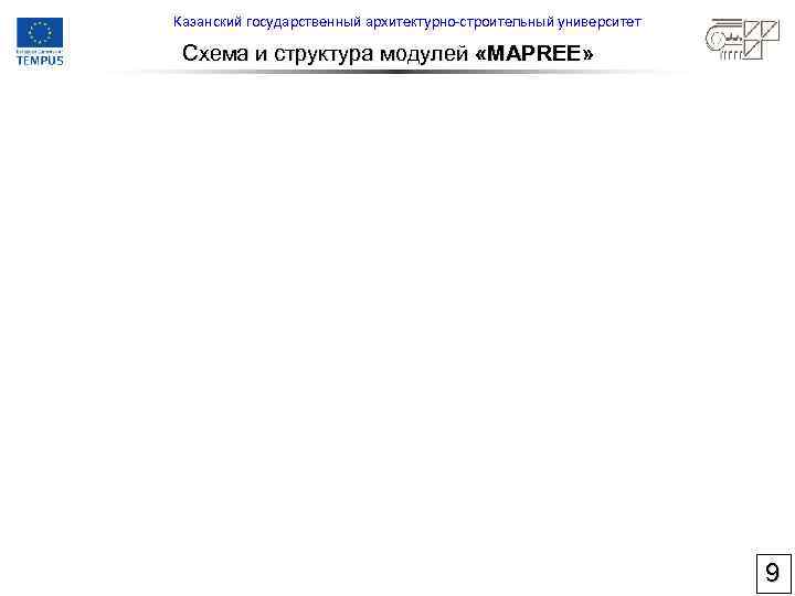 Казанский государственный архитектурно-строительный университет Схема и структура модулей «MAPREE» 9 