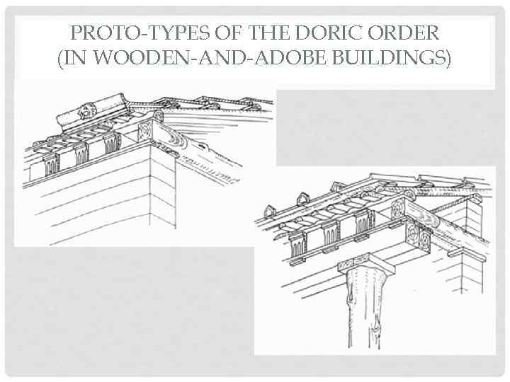 PROTO-TYPES OF THE DORIC ORDER (IN WOODEN-AND-ADOBE BUILDINGS) 