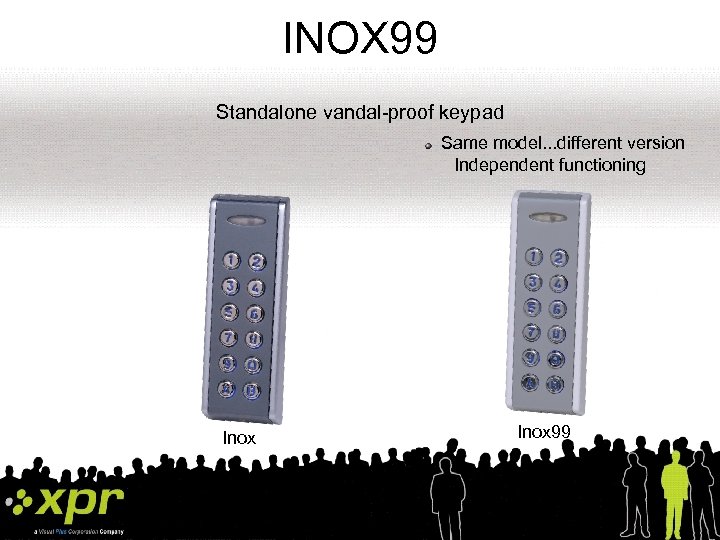 INOX 99 Standalone vandal-proof keypad Same model. . . different version Independent functioning Inox