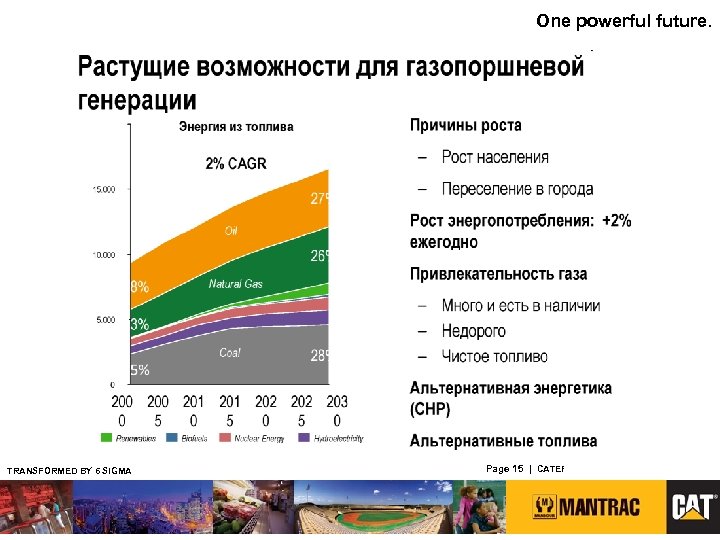 One powerful future. TRANSFORMED BY 6 SIGMA Page 15 | CATERPILLAR CONFIDENTIAL: YELLOW 
