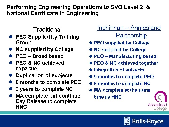 Performing Engineering Operations to SVQ Level 2 & National Certificate in Engineering Inchinnan –