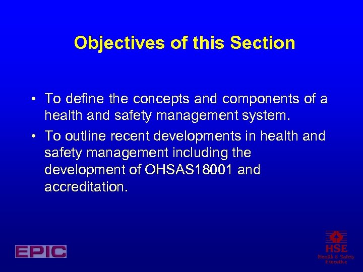 Objectives of this Section • To define the concepts and components of a health